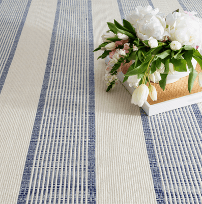 La Mirada Navy Cotton Rug - Our Boat House