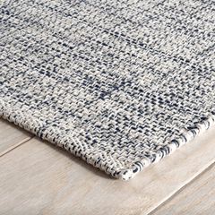 Marled Indigo Handwoven Cotton Rug - Our Boat House