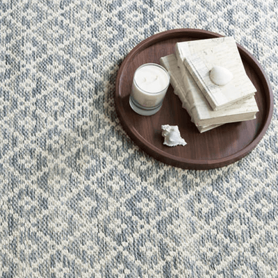 Melange Diamond Blue Cotton Rug - Our Boat House