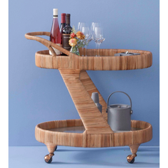 Mendocino Rattan Bar Cart