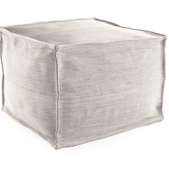 Mingled Indoor/Outdoor Pouf - Platinum - Our Boat House