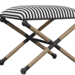 Naxos Iron & Rope Striped Bench - Large - Our Boat House