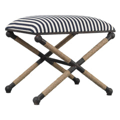 Naxos Iron & Rope Striped Bench - Small - Our Boat House