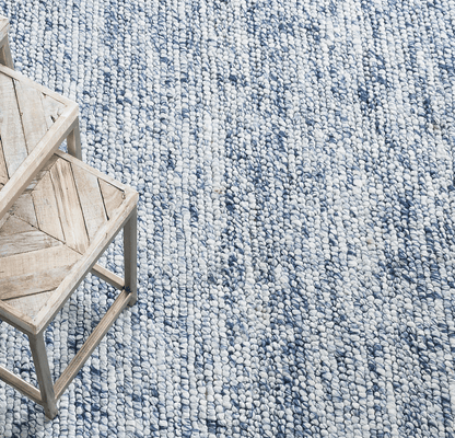 Niels Handwoven Wool/Viscose Rug - Navy - Our Boat House