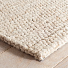 Niels Handwoven Wool/Viscose Rug - Latte