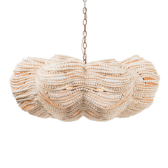 Kayla White Wood Beads Chandelier - Two Sizes