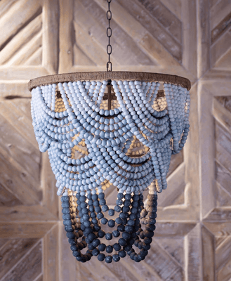 Ombre Wood Bead Chandelier - Our Boat House