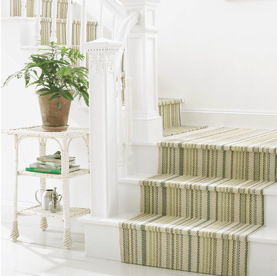 Oslo Stripe Green Handwoven Cotton Rug - Our Boat House