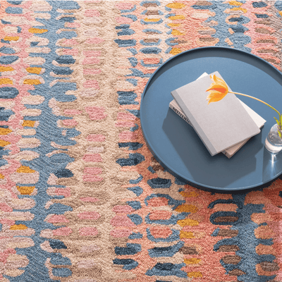 Paint Chip Micro Hooked Wool Rug - Coral - Our Boat House