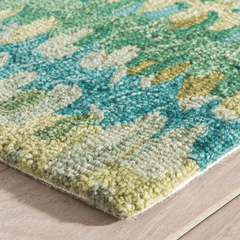 Paint Chip Micro Hooked Wool Rug - Moss - Our Boat House