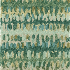 Paint Chip Micro Hooked Wool Rug - Moss - Our Boat House