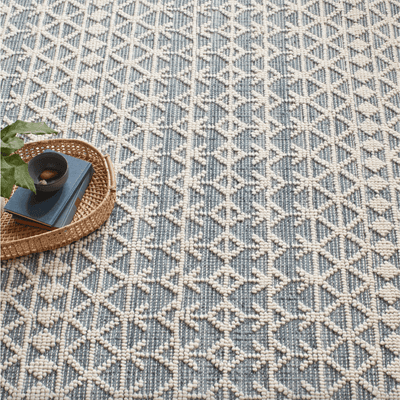 Pembroke Handwoven Wool Rug - Blue - Our Boat House