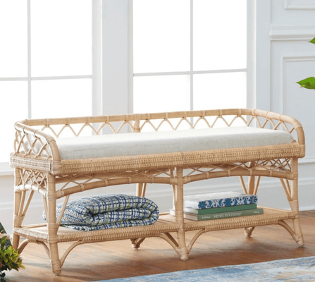 Penny Rattan Bench - Our Boat House