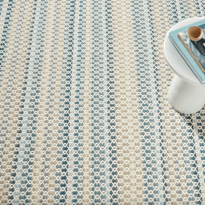 Poppy Blue Handwoven Wool Rug - Our Boat House