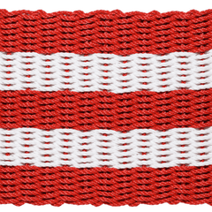 Rope Doormat - Red & White Shoreline Stripe - Our Boat House