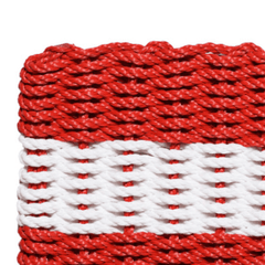 Rope Doormat - Red & White Shoreline Stripe - Our Boat House