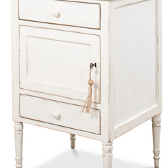 Rosalee Vintage Coastal Night Stand Two Tone Finish- Left Hinge