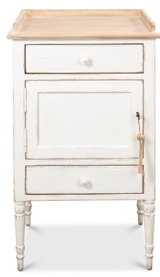 Rosalee Vintage Coastal Night Stand Two Tone Finish- Left Hinge