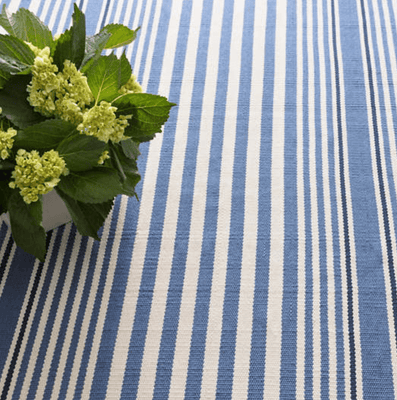 Rugby Stripe Indoor/Outdoor Rug - Denim Blue - Our Boat House