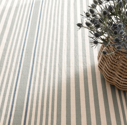 Rugby Stripe Indoor/Outdoor Rug - Light Blue - Our Boat House