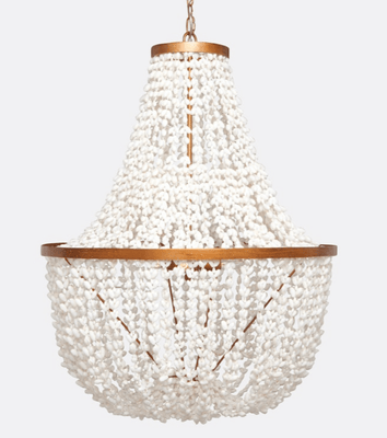 Sadie White Shell Chandelier - Two Finishes - Our Boat House