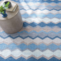 Safety Net Blue Woven Wool Rug - Our Boat House