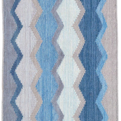 Safety Net Blue Woven Wool Rug - Our Boat House