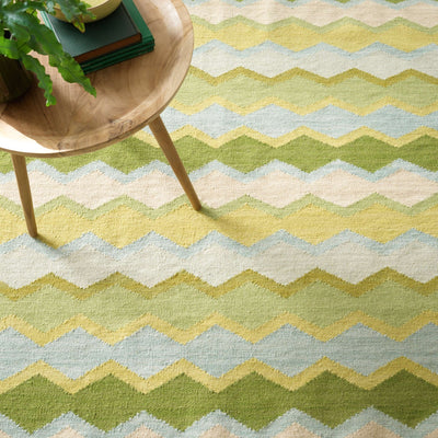 Safety Net Green Woven Wool Rug - Our Boat House