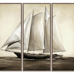 Sail Boat Triptych - Framed Giclee - Our Boat House