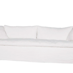 Sardinia Slipcovered 84in Curved Sofa