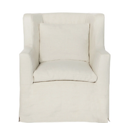 Sardinia Slipcovered Swivel 40in Tall Wing Chair