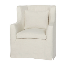 Sardinia Slipcovered Swivel 40in Tall Wing Chair