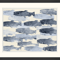 School of Fish in Blue - Framed Art - Our Boat House