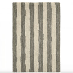 Silas Stripe Grey Hand Micro Hooked Wool Rug - Our Boat House