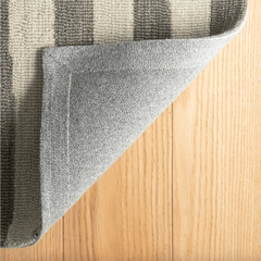 Silas Stripe Grey Hand Micro Hooked Wool Rug - Our Boat House