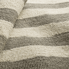 Silas Stripe Grey Hand Micro Hooked Wool Rug - Our Boat House