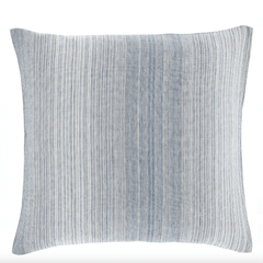 Sterling Stripe Linen Blue Sham - Our Boat House