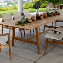 Cape Cod Outdoor Extension Dining Table - Natural or Oyster Teak