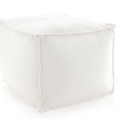 Solid White Indoor/Outdoor Pouf