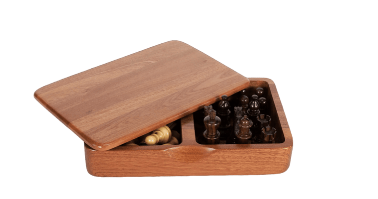 Wooden Chess Board w/Chess Pieces - Our Boat House