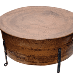 Jackson Hole Copper Round Cauldron Coffee Table-Three Sizes