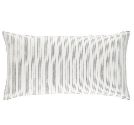 Lush Linen Sham - Slate Blue Stripe