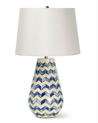 Cassia Chevron Table Lamp - Indigo