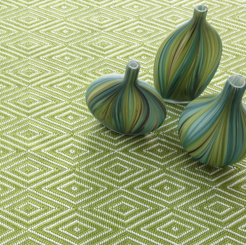 5' X 8' Indoor Outdoor Rug Dk Green Geometric Pattern Porch Deck Patio  Furniture