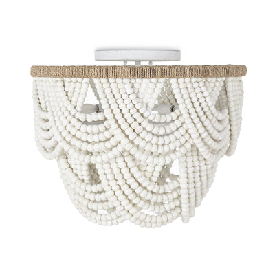 Lorelei Wood Bead Flush Mount - White