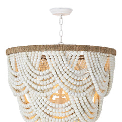 Lorelei Wood Bead Chandelier - White