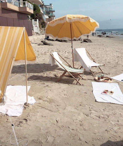 Premium Beach Tent with Vintage Yellow Stripe