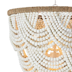 Lorelei Wood Bead Chandelier - White